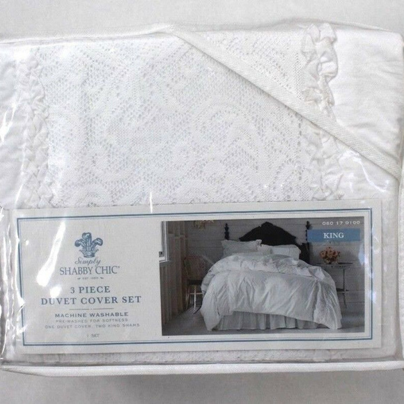 Simply Shabby Chic Other - Simply Shabby Chic 3Pc Ruffle Lace Duvet Cover Set
